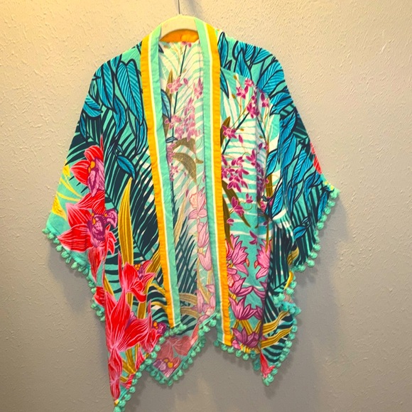 Trina Turk Other - Trina Turk Terra Nostra Tassle Swim Coverup Kimono- One Size🌴🌺Beautiful!